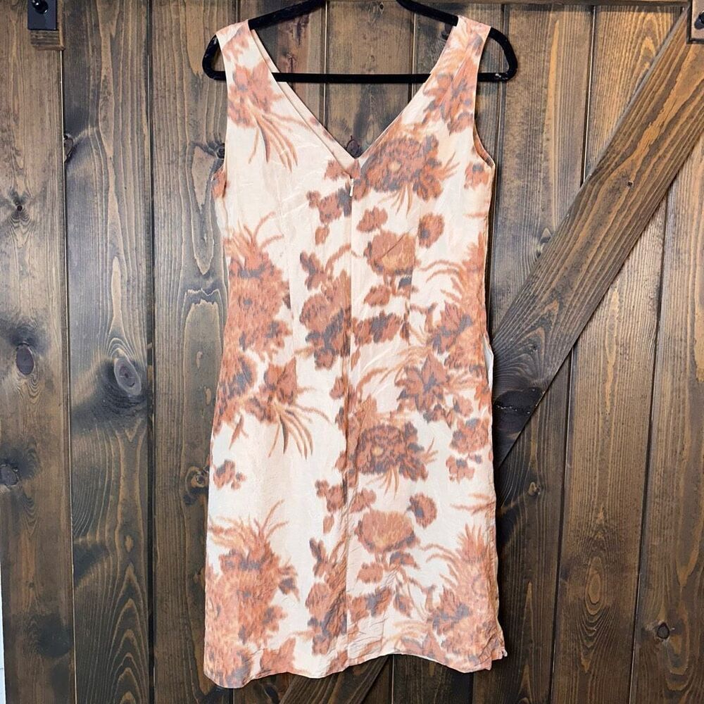 Talbots Floral Sheath Linen Silk‎ Midi Dress - Picture 2 of 4
